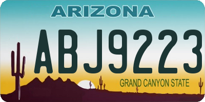 AZ license plate ABJ9223