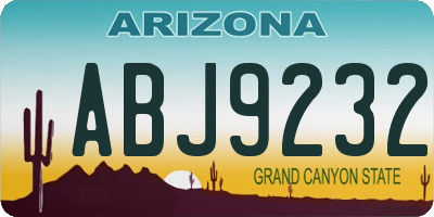 AZ license plate ABJ9232