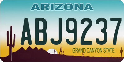 AZ license plate ABJ9237