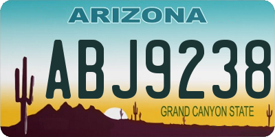 AZ license plate ABJ9238