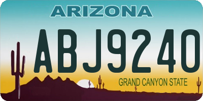 AZ license plate ABJ9240