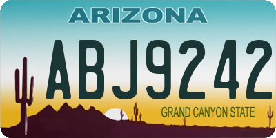 AZ license plate ABJ9242