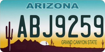 AZ license plate ABJ9259