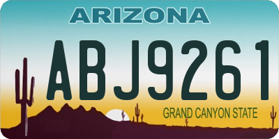 AZ license plate ABJ9261