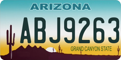 AZ license plate ABJ9263