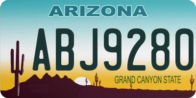AZ license plate ABJ9280