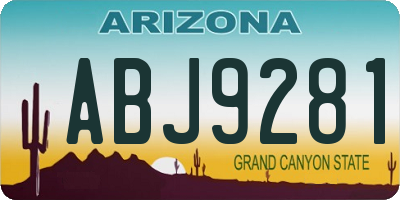 AZ license plate ABJ9281