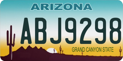 AZ license plate ABJ9298