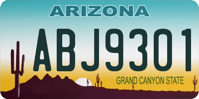 AZ license plate ABJ9301