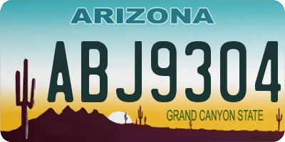 AZ license plate ABJ9304