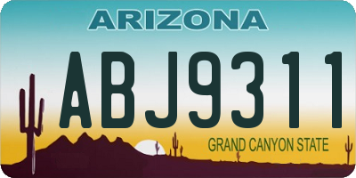 AZ license plate ABJ9311