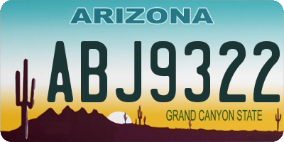AZ license plate ABJ9322