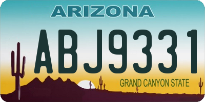 AZ license plate ABJ9331