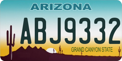 AZ license plate ABJ9332