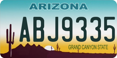 AZ license plate ABJ9335
