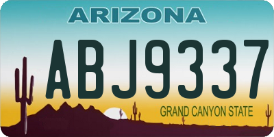 AZ license plate ABJ9337