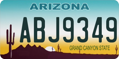 AZ license plate ABJ9349