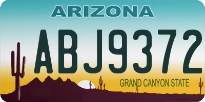 AZ license plate ABJ9372
