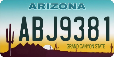 AZ license plate ABJ9381