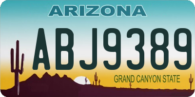 AZ license plate ABJ9389