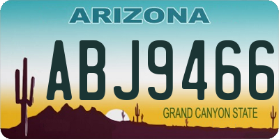 AZ license plate ABJ9466