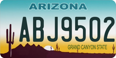 AZ license plate ABJ9502