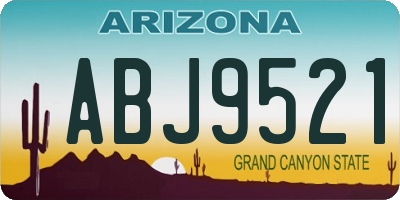 AZ license plate ABJ9521