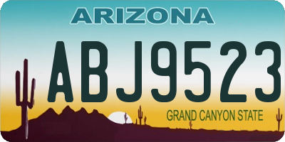 AZ license plate ABJ9523