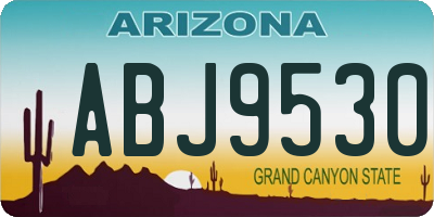 AZ license plate ABJ9530