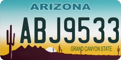 AZ license plate ABJ9533