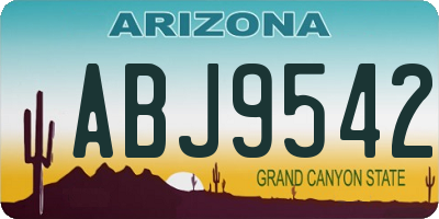 AZ license plate ABJ9542