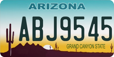 AZ license plate ABJ9545