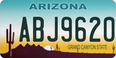AZ license plate ABJ9620