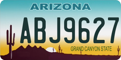 AZ license plate ABJ9627