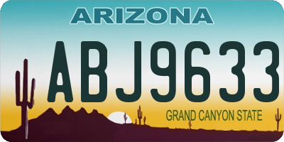 AZ license plate ABJ9633