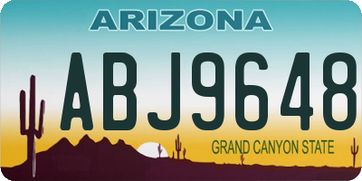 AZ license plate ABJ9648
