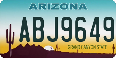 AZ license plate ABJ9649