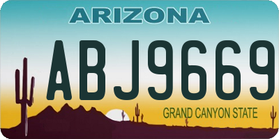 AZ license plate ABJ9669