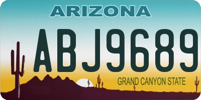 AZ license plate ABJ9689