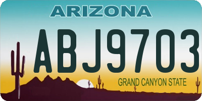 AZ license plate ABJ9703