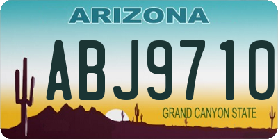 AZ license plate ABJ9710