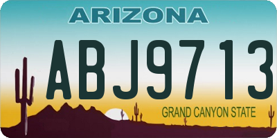 AZ license plate ABJ9713