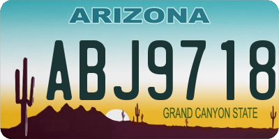 AZ license plate ABJ9718