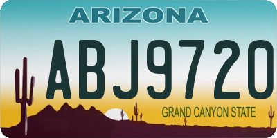 AZ license plate ABJ9720
