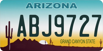 AZ license plate ABJ9727
