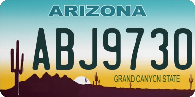 AZ license plate ABJ9730