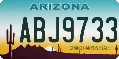 AZ license plate ABJ9733