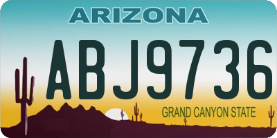 AZ license plate ABJ9736
