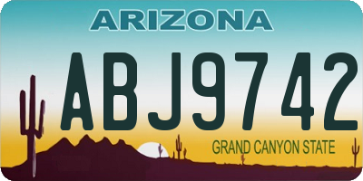 AZ license plate ABJ9742