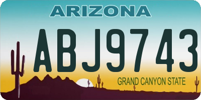 AZ license plate ABJ9743